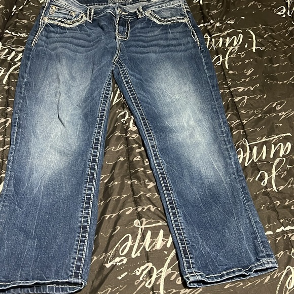 Miss Me Jeans Mid Rise Easy Crop 29 medium wash - Picture 7 of 16